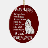 Beste papa Maltese hond Vaderdag Keramisch Ornament (Rechts)