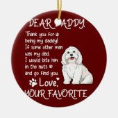 Beste papa Maltese hond Vaderdag Keramisch Ornament (Voorkant)