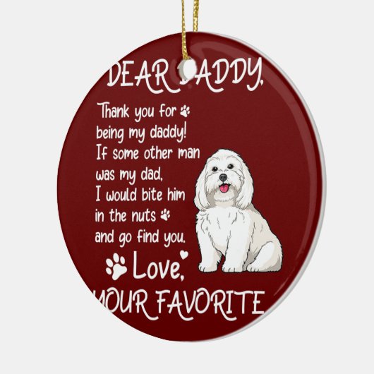Beste papa Maltese hond Vaderdag Keramisch Ornament (Links)