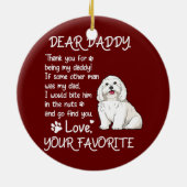 Beste papa Maltese hond Vaderdag Keramisch Ornament (Achterkant)