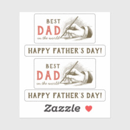 Beste Papa Mannelijke hand met een vulpen  Sticker