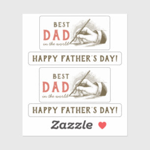 Beste Papa Mannelijke hand met een vulpen  Sticker