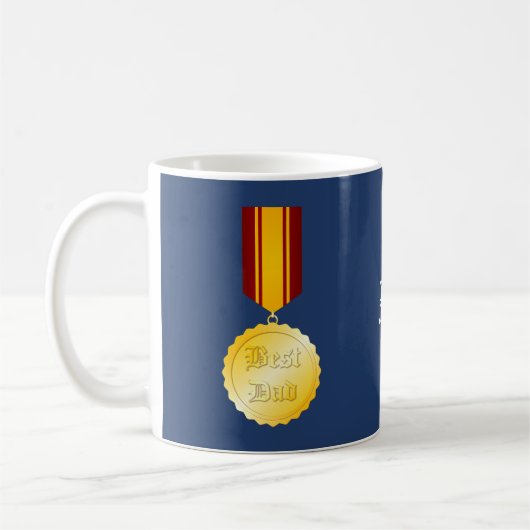 Beste Papa Medaille Broche Vaderdag Koffiemok (Links)