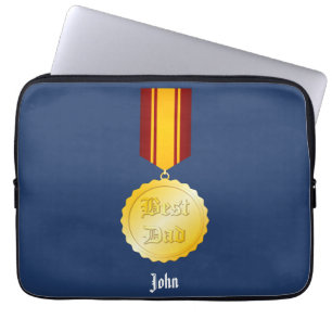 Beste Papa Medaille Broche Vaderdag Laptop Sleeve