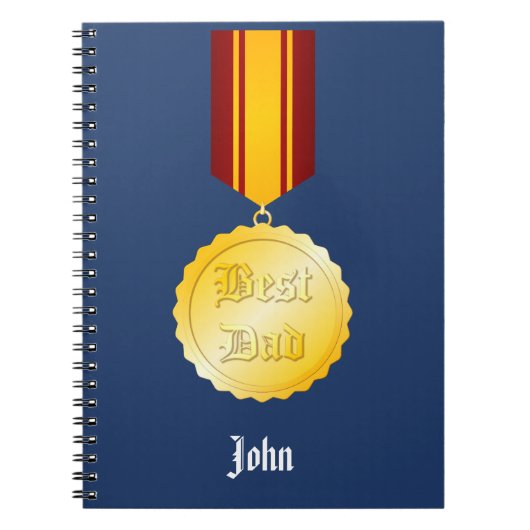 Beste Papa Medaille Broche Vaderdag Notitieboek (Voorkant)
