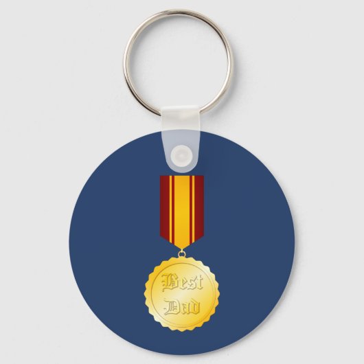 Beste Papa Medaille Broche Vaderdag Sleutelhanger (Voorkant)