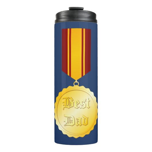 Beste Papa Medaille Broche Vaderdag Thermosbeker (Voorkant)
