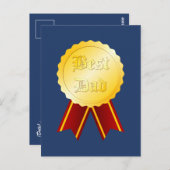 Beste Papa Medaille Lint Vaderdag Briefkaart (Voorkant / Achterkant)