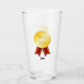 Beste Papa Medaille Lint Vaderdag Glas (Achterkant)