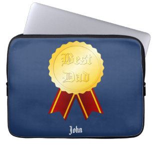 Beste Papa Medaille Lint Vaderdag Laptop Sleeve