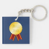 Beste Papa Medaille Lint Vaderdag Sleutelhanger (Achterkant)