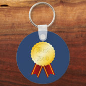 Beste Papa Medaille Lint Vaderdag Sleutelhanger (Voorkant)