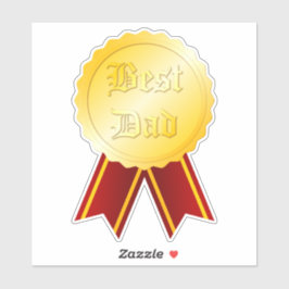 Beste papa medaille lint Vaderdag Sticker