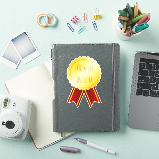 Beste papa medaille lint Vaderdag Sticker (iPad Cover)