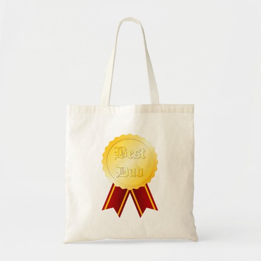 Beste Papa Medaille Lint Vaderdag Tote Bag (Voorkant)