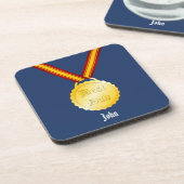 Beste Papa Medaille Vaderdag Bier Onderzetter (Linkerzijde)
