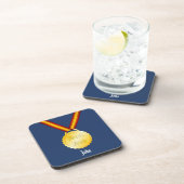 Beste Papa Medaille Vaderdag Bier Onderzetter (Rechterzijde)