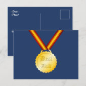 Beste Papa Medaille Vaderdag Briefkaart (Voorkant / Achterkant)