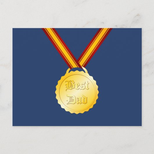 Beste Papa Medaille Vaderdag Briefkaart (Voorkant)