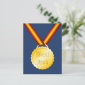 Beste Papa Medaille Vaderdag Briefkaart (Staand voorkant)