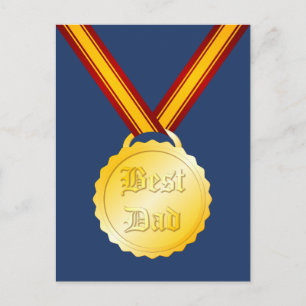 Beste Papa Medaille Vaderdag Briefkaart
