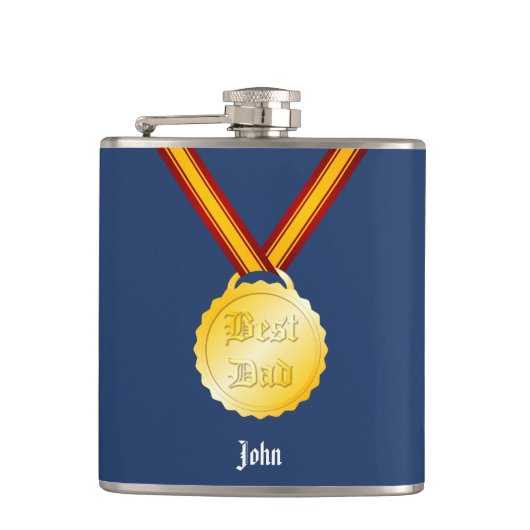 Beste Papa Medaille Vaderdag Heupfles (Voorkant)