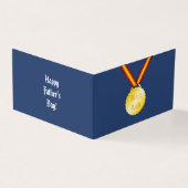 Beste Papa Medaille Vaderdag Kaart (Buitenkant)