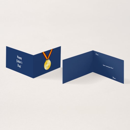 Beste Papa Medaille Vaderdag Kaart (Binnen en buitenkant)