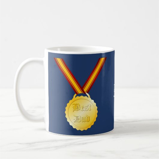 Beste Papa Medaille Vaderdag Koffiemok (Links)