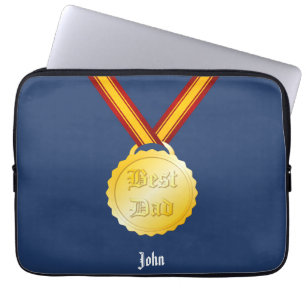 Beste Papa Medaille Vaderdag Laptop Sleeve