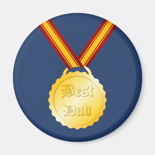 Beste Papa Medaille Vaderdag Magneet (Voorkant)