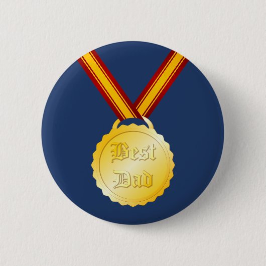 Beste Papa Medaille Vaderdag Ronde Button 5,7 Cm (Voorkant)