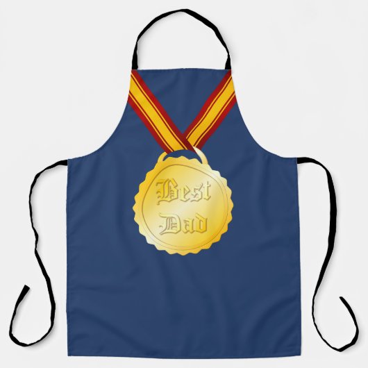 Beste Papa Medaille Vaderdag Schort (Voorkant)