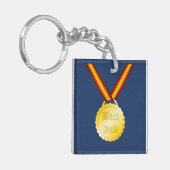 Beste Papa Medaille Vaderdag Sleutelhanger (Voorkant Links)