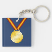 Beste Papa Medaille Vaderdag Sleutelhanger (Achterkant)