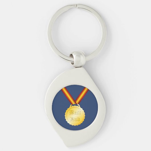 Beste Papa Medaille Vaderdag Sleutelhanger (Voorkant)