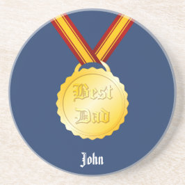 Beste Papa Medaille Vaderdag Zandsteen Onderzetter