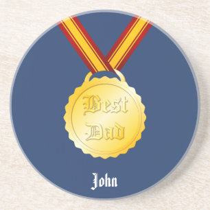 Beste Papa Medaille Vaderdag Zandsteen Onderzetter