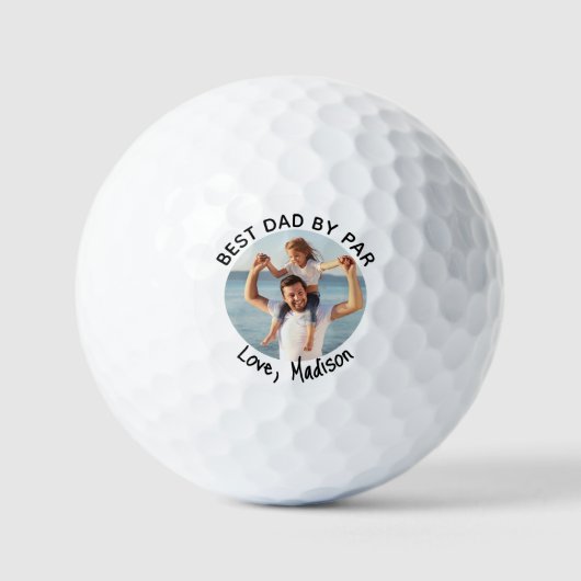 Beste papa met aangepaste foto golfballen (Voorkant)