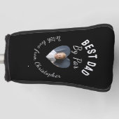 Beste papa met aangepaste kinderfoto zwart golfheadcover (Voorkant)
