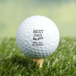 Beste papa met aangepaste naam in moderne typograf golfballen