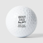 Beste papa met aangepaste naam in moderne typograf golfballen (Voorkant)