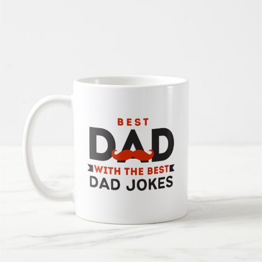 Beste papa met de beste papa grappen Vaderdag Koffiemok (Links)
