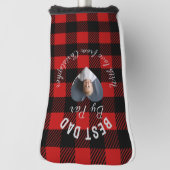 Beste papa met eigen kind foto rode Buffalo geruit Golfheadcover (Draai 90)