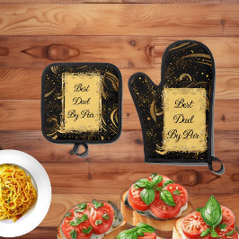 Beste Papa Met Moderne Calligrafie Bladrijke Spira Ovenwant & Pannenlap Set