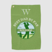 BESTE PAPA MET NAAM OP MAAT GEMONOGRAFEERD GOLFHANDDOEK (Voorkant)