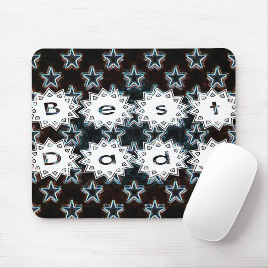 Beste papa met neonsterren muismat (Met muis)