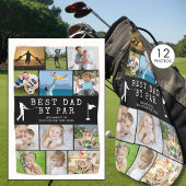 BESTE PAPA MET PAR 12 Foto Collage Persoonlijk Golfhanddoek