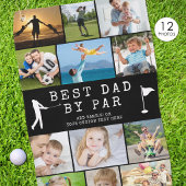 BESTE PAPA MET PAR 12 Foto Collage Persoonlijk Golfhanddoek