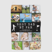 BESTE PAPA MET PAR 12 Foto Collage Persoonlijk Golfhanddoek (Voorkant)
